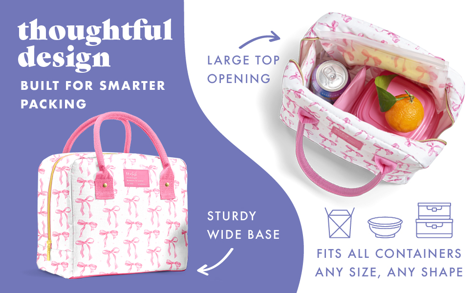 lunchbox for woman, simple modern lunch box, prime day, cooler bag, bentgo lunch bag, coquette, bows