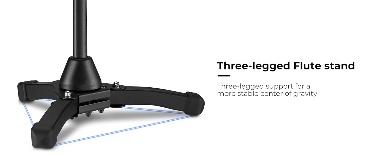 Vangoa Flute Stand Foldable Portable Tripod Holder Stand for Flute