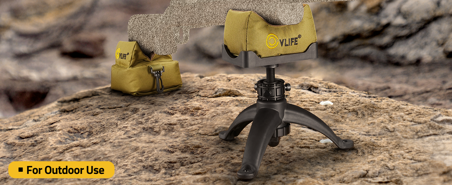 CVLIFE 7-11 Inches Shooting Rest Tripod with Rest Bag for outdoor use