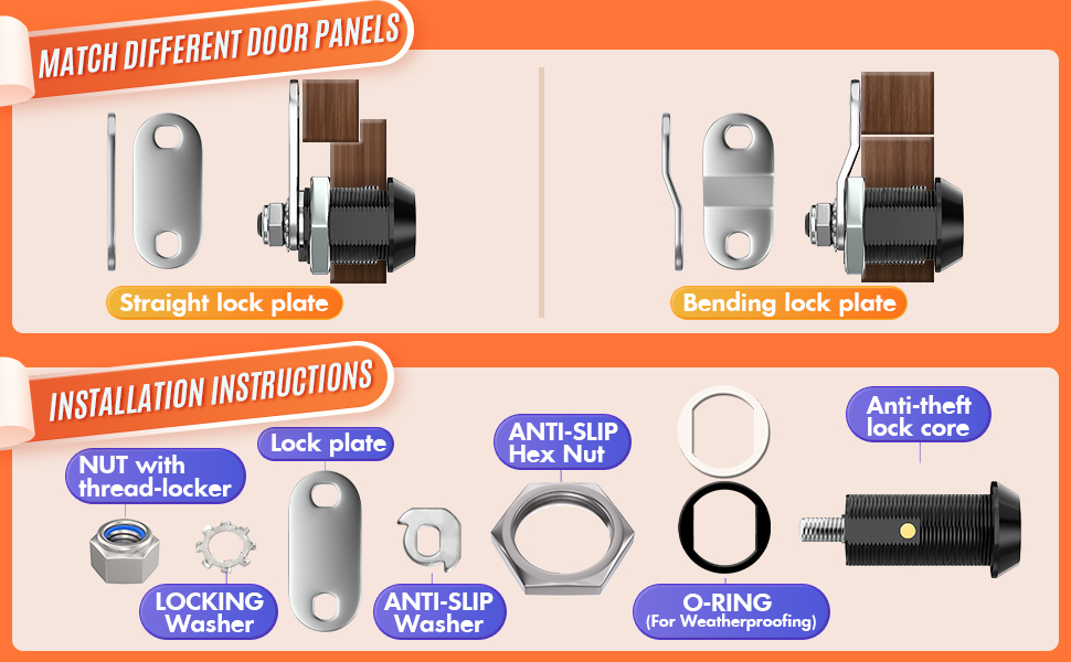 Chievbit 10 Pack Black RV Storage Locks, RV Compartment
