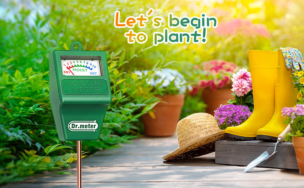 Soil Moisture Meter, Dr.meter Plant Water Meter for Garden Lawn Farm