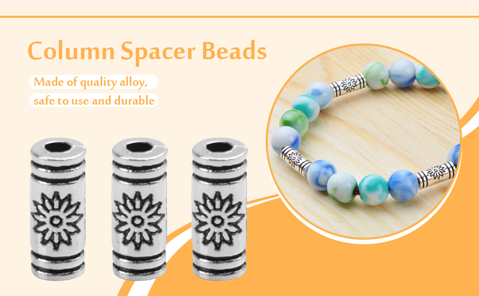 silver column beads