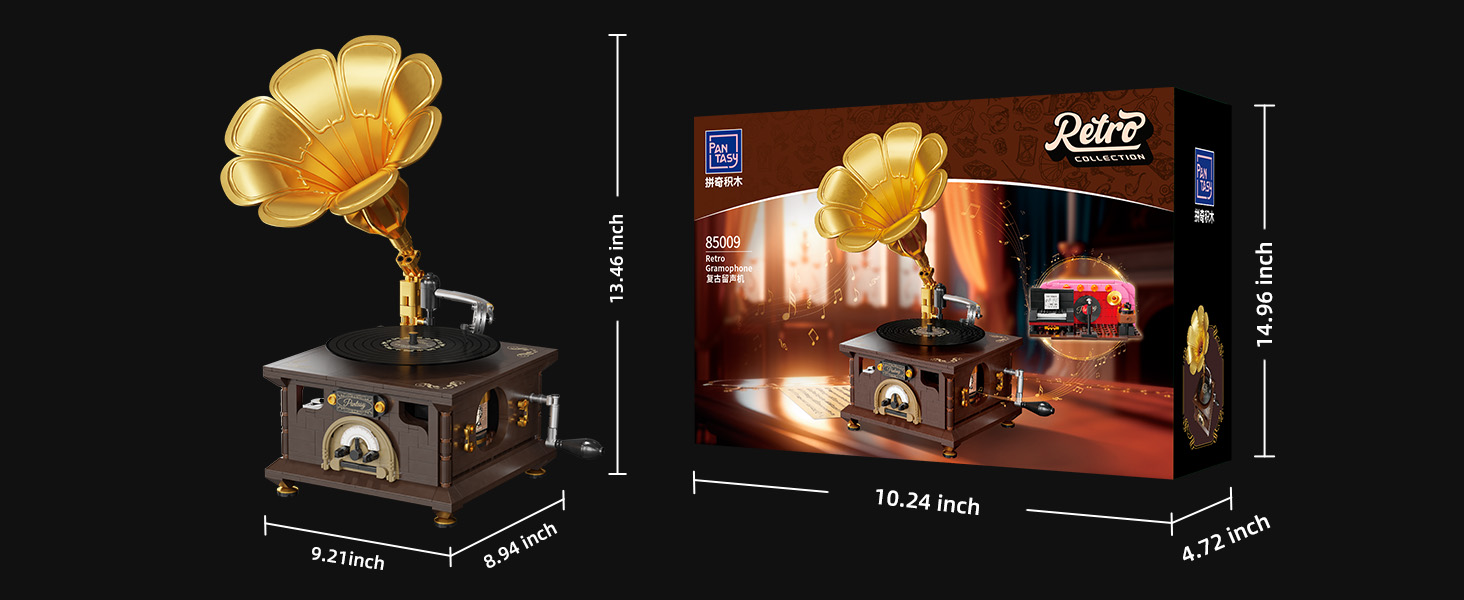 Vintage Gramophone Building Block Set