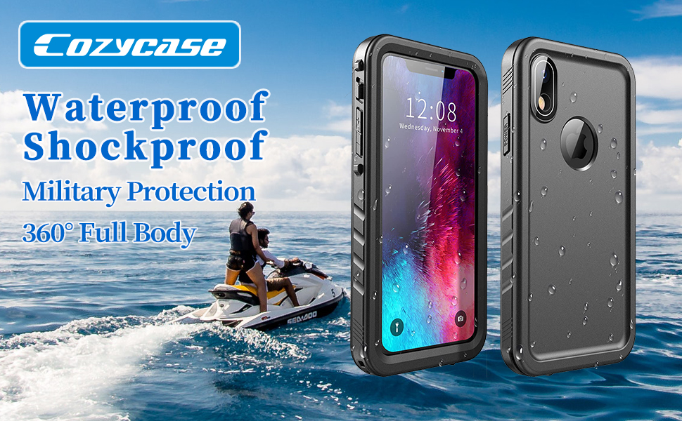Cozycase for iPhone XR Waterproof Shockproof Case with Screen/Camera