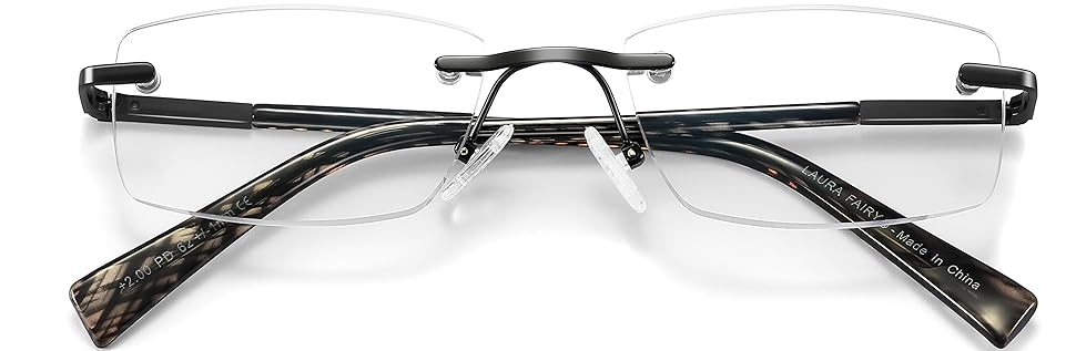 XTRYTRUI Rimless Reading Glasses