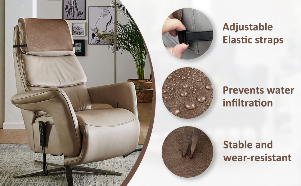 SCNK Recliner Headrest ProtectorFaux Leather Headrest