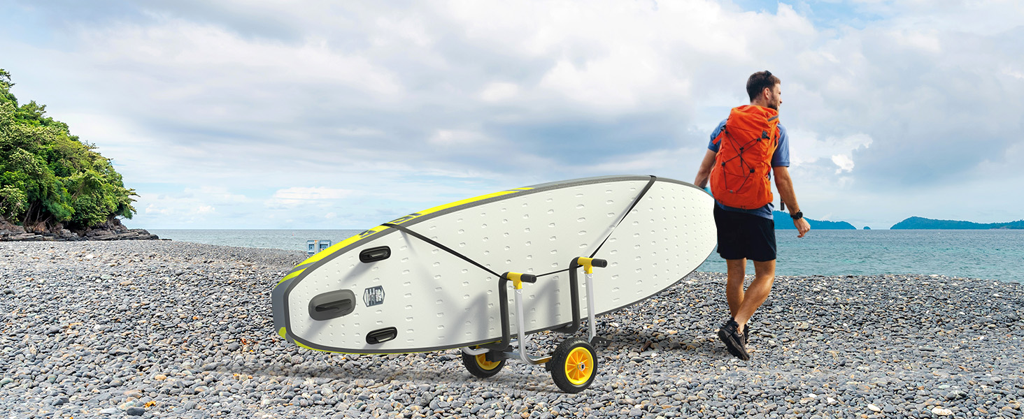 Bonnlo Kayak Cart Dolly Aluminum Adjustable 2 in 1 Kayak Wheels Cart