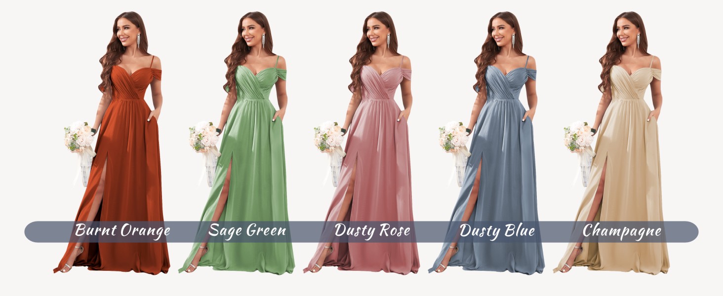 cold shoulder bridesmaid dresses for wedding long slit formal dress spaghetti straps formal dresses