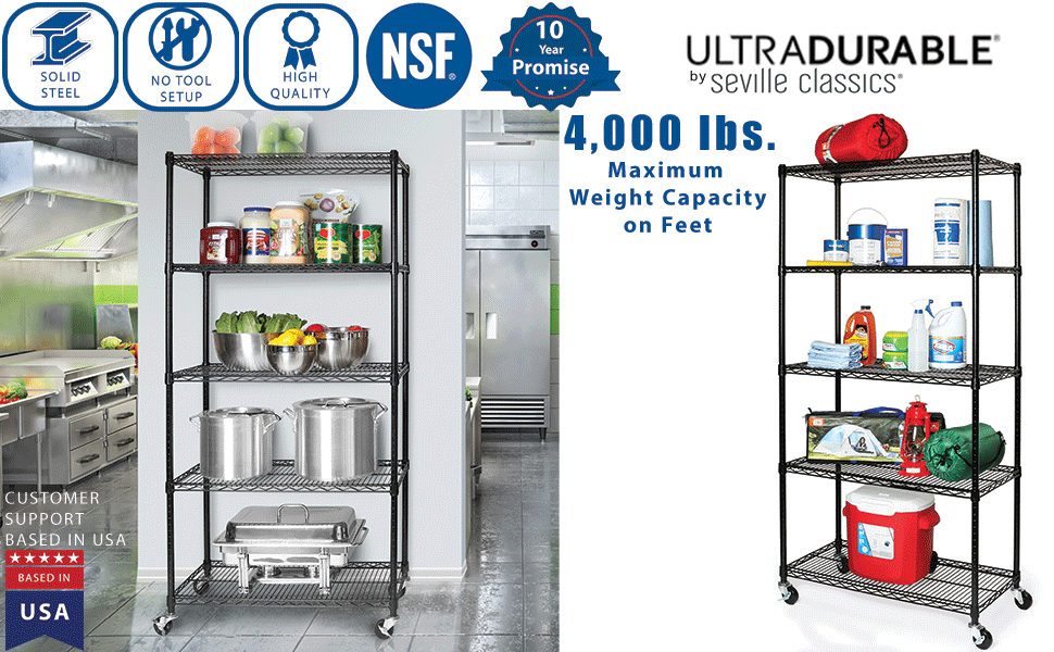 amazon basic products garage storage seville classics steel wire shelf garage storage NSF shelving