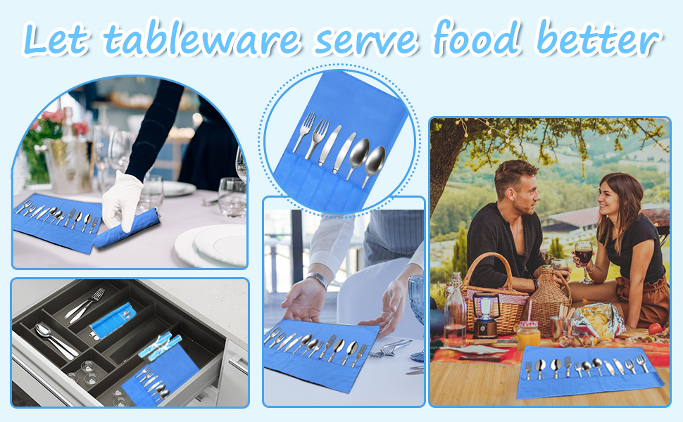 Ikaufen 8Pcs Silver Storage Bags Anti Tarnish Flannel