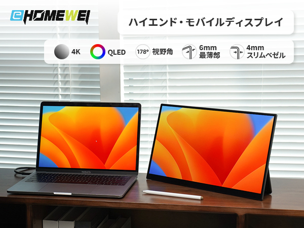 Amazon.co.jp: EHOMEWEI モバイルモニター 4K 17.3インチ 120Hz