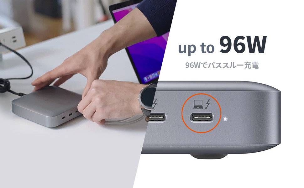 Amazon.co.jp: HyperDrive Thunderbolt 4 GaN 電源一体型 パワー