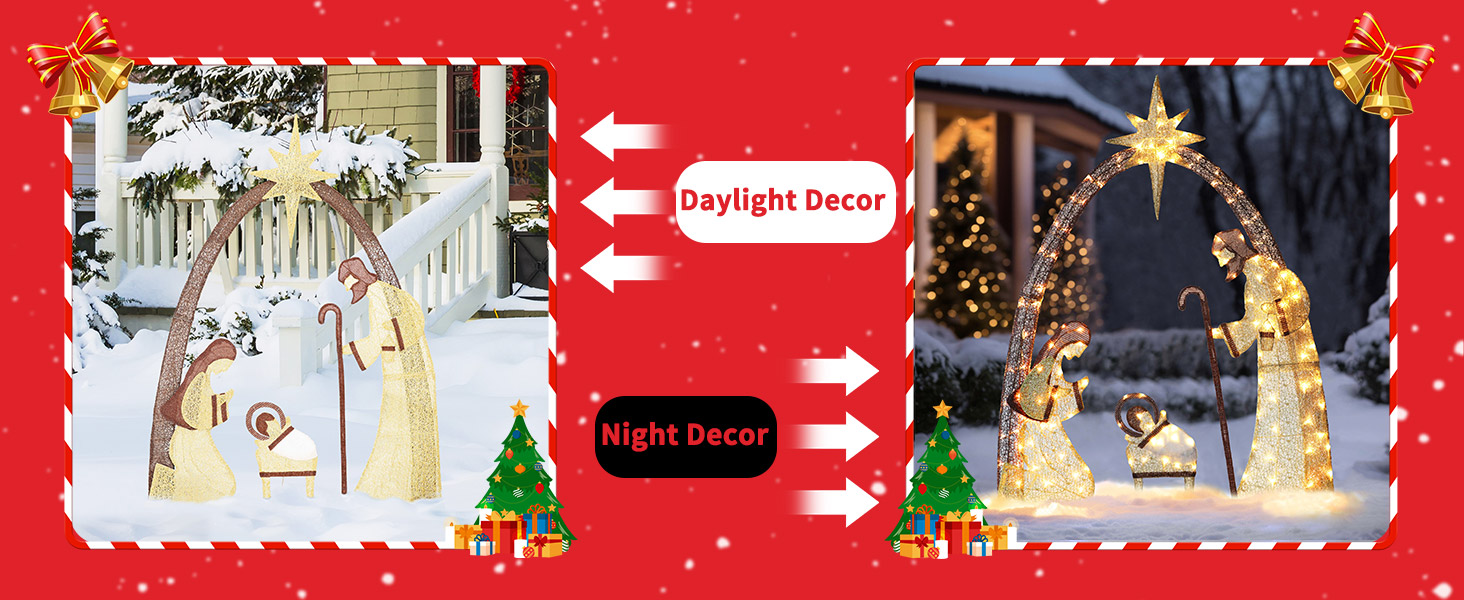 VEIKOU Outdoor Christmas Decorations Lighted Outdoor