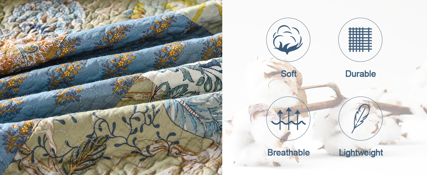 3 Piece Cotton Bedspread