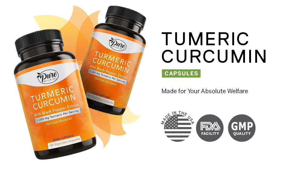Pure By Nature Turmeric Curcumin with Black Pepper Extract 10 mg Capsules