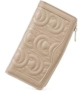 CLUCI Wallet Women Leather Bifold Wallet Credit Card Holder with Zipper Pocket