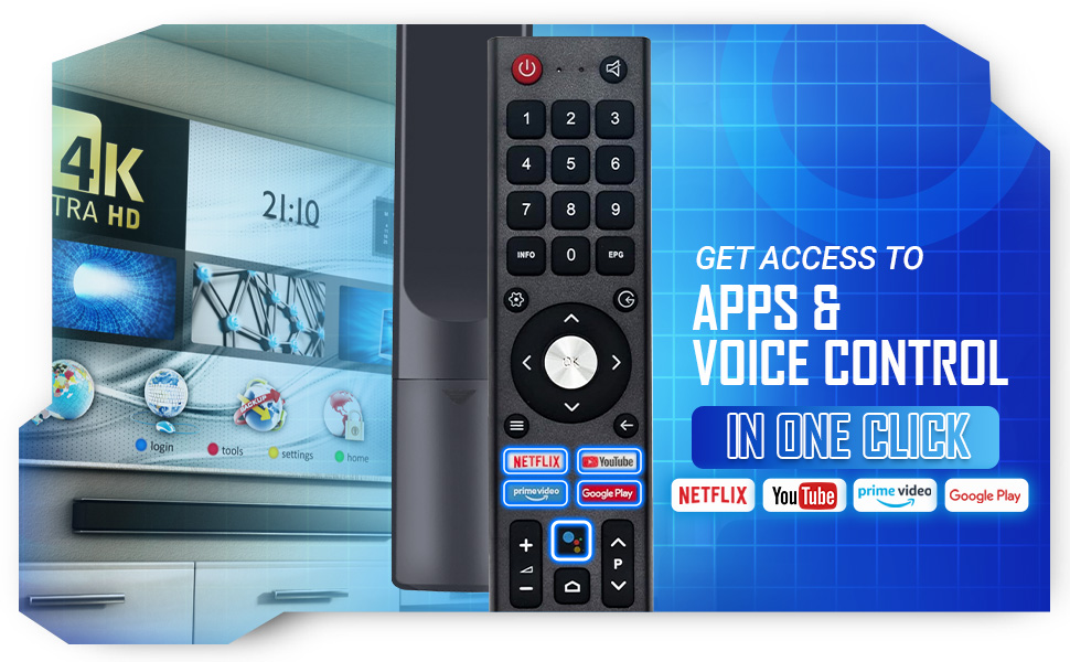 bpl remote control with voice feature and hot key netflix prime video