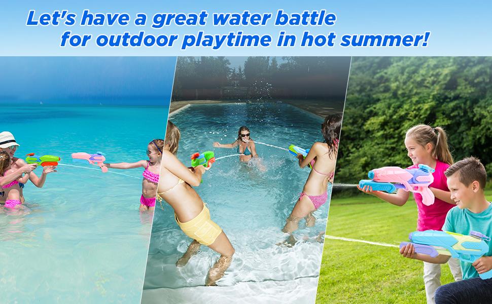 JUOIFIP Water Guns for Kids 6 Pack Ages 4812 Squirt Guns