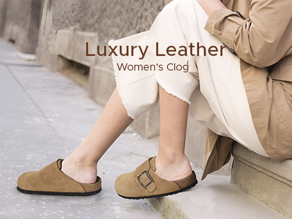 Amazon.com | AEROTHOTIC Genuine Leather Clogs for Women with Arch