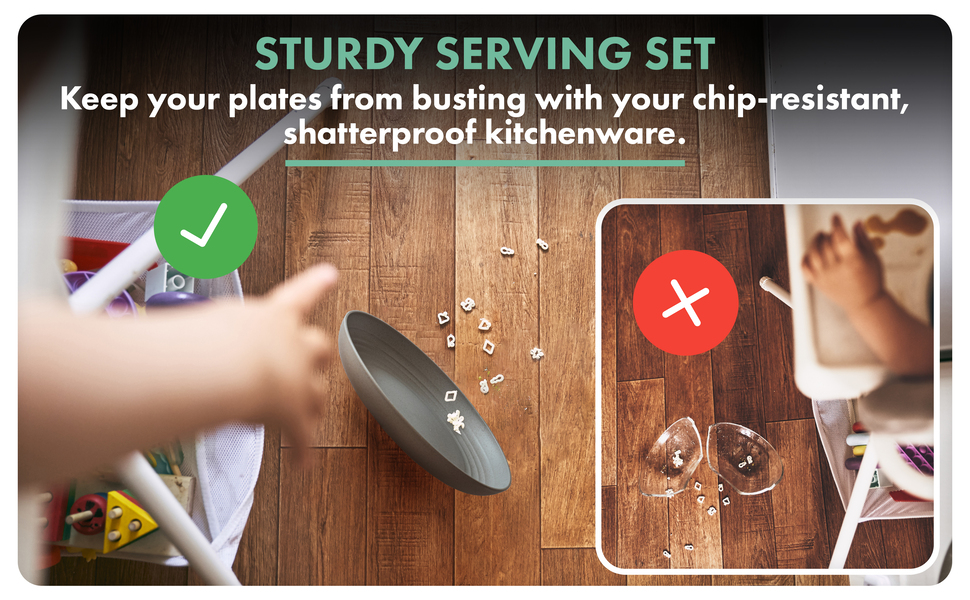 FOODLE Wheat Straw Plates Set for 8 Alternative for