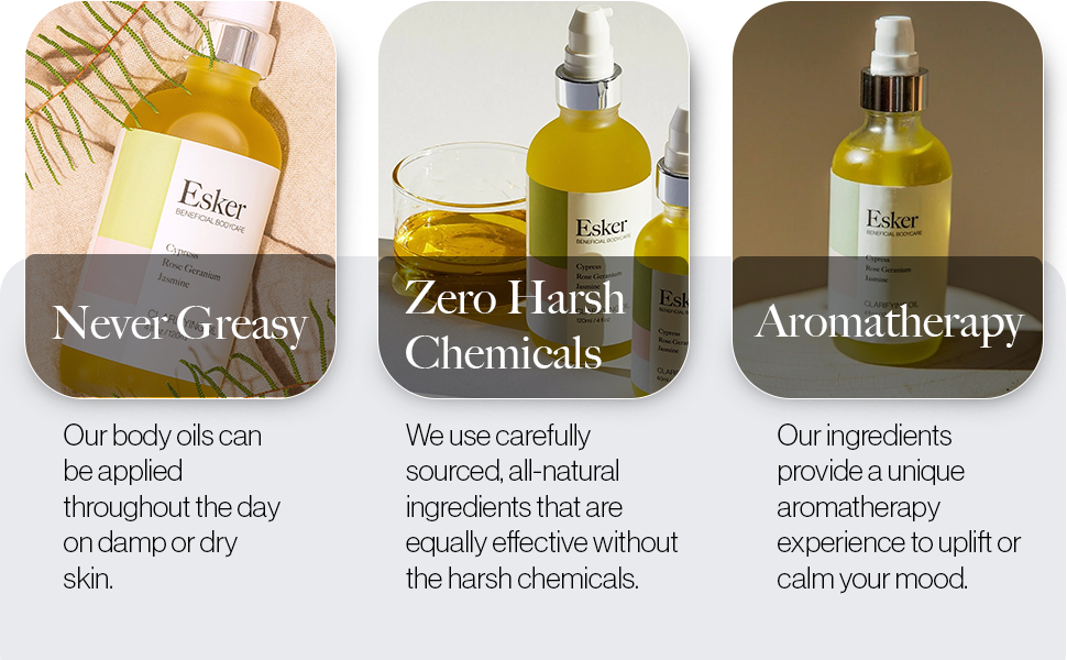 Clarifying Body Oil soothing moisturizing hydrating for skin natural organic