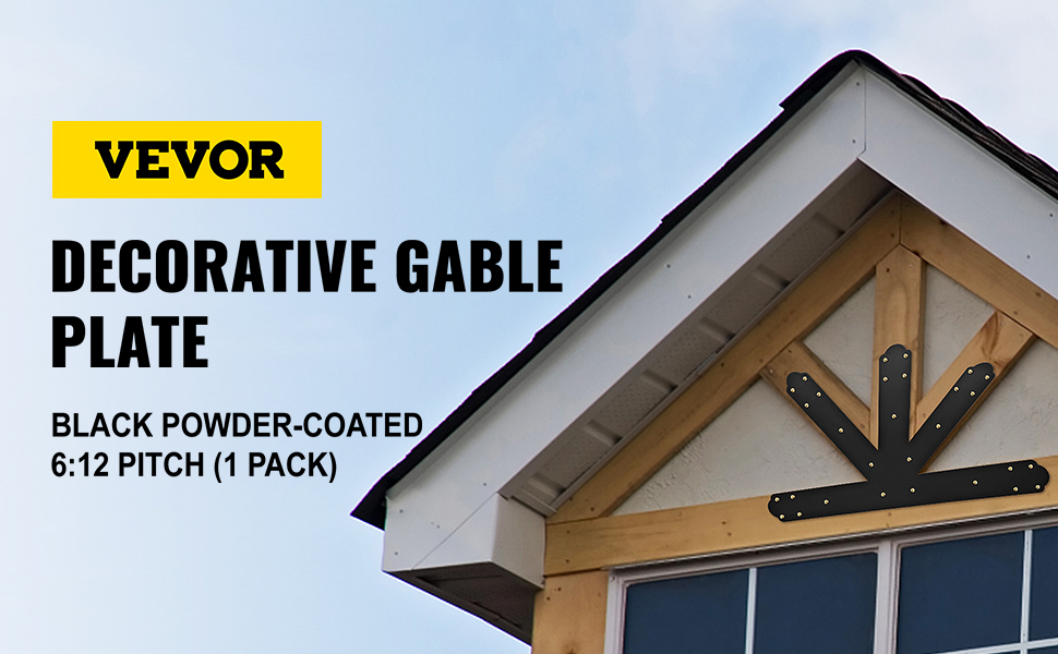 VEVOR Gable Plate, Black PowderCoated Truss Connector