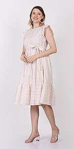Striped Cotton MIDI dress