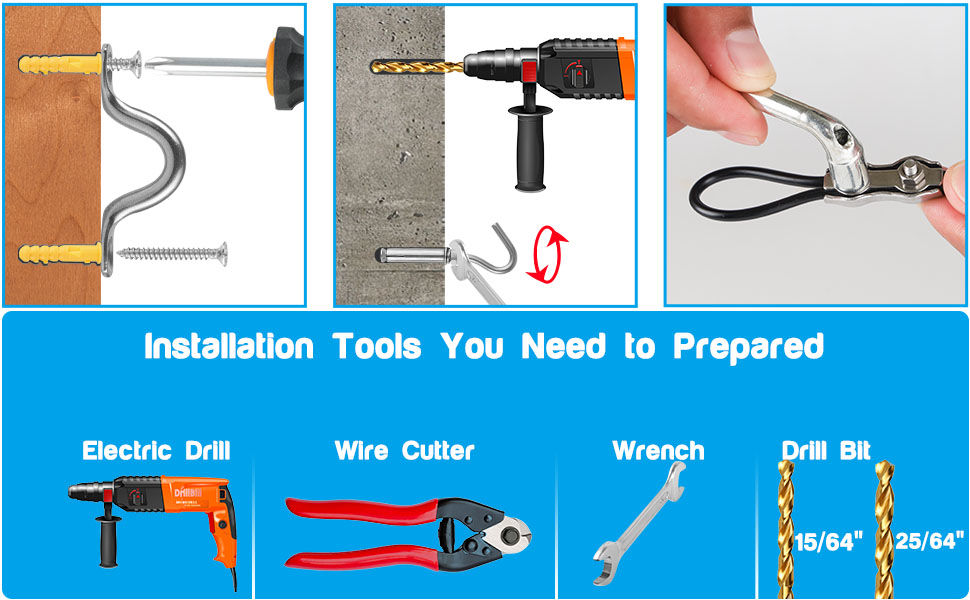 String Light Hanging Kit, Guide Wire for Outdoor String Lights, Patio