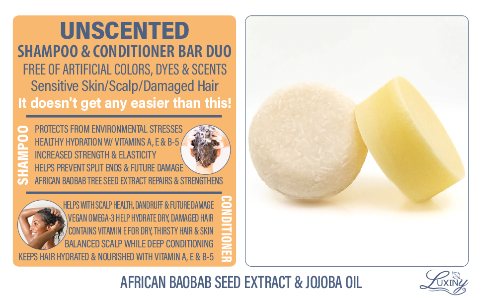 Bar Shampoo and Conditioner for Hair, by Luxiny, a Made in