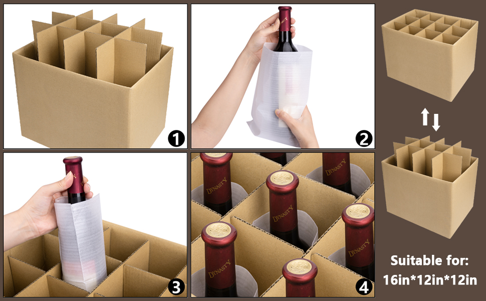 codree 3 Sets Glass Packing Kits Glass Dividers for Moving