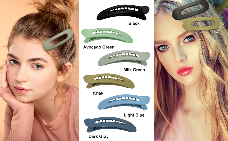 Fuyamp 12 PCS Large Flat Claw Clips Matte Alligator Hair