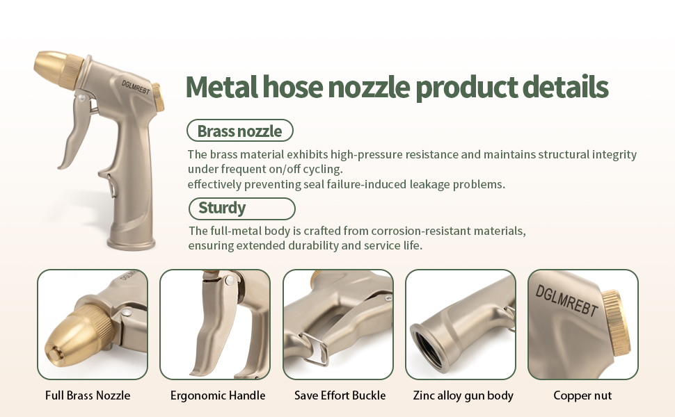 metal hose nozzle product details the brass material exhibits high-pressure resistance No leakage