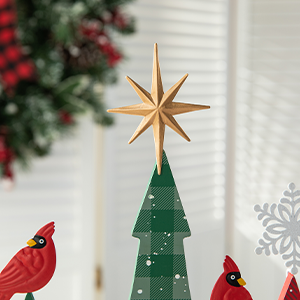 Amazon.com: Glitzhome 23.5”H Wooden Christmas Table Tree