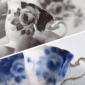 大倉陶園　原箱　青い花柄 食器セット 6点　ブルーローズ ブルーローズ8211 ブランチセット