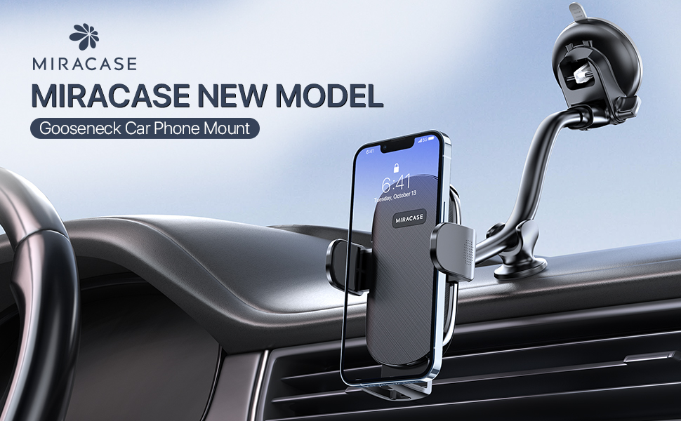 Miracase Car Phone Mount, [Flexible Gooseneck] Universal Cell Phone