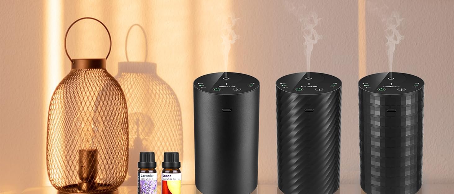 Waterless Diffuser for Essential Oils Rechargeable USB  Portable Oil Diffuser for Car or Home