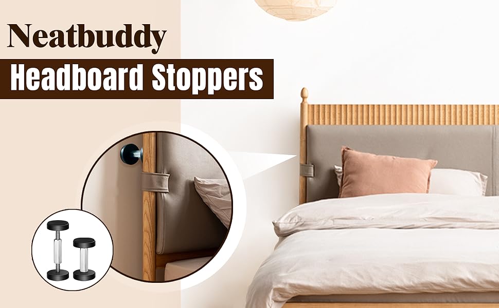 Neatbuddy Adjustable Headboard Stoppers,Bed Frame Anti