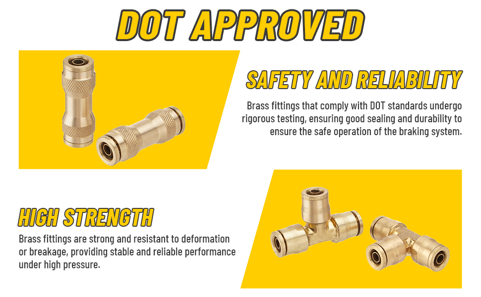 Brass DOT Air Brake Line Fittings