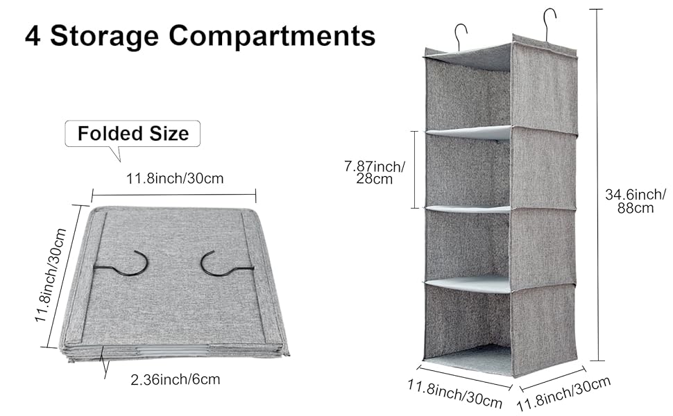 Multiple purpose hanging storage shelves for sorting the clothes,hats,bags,toys save space