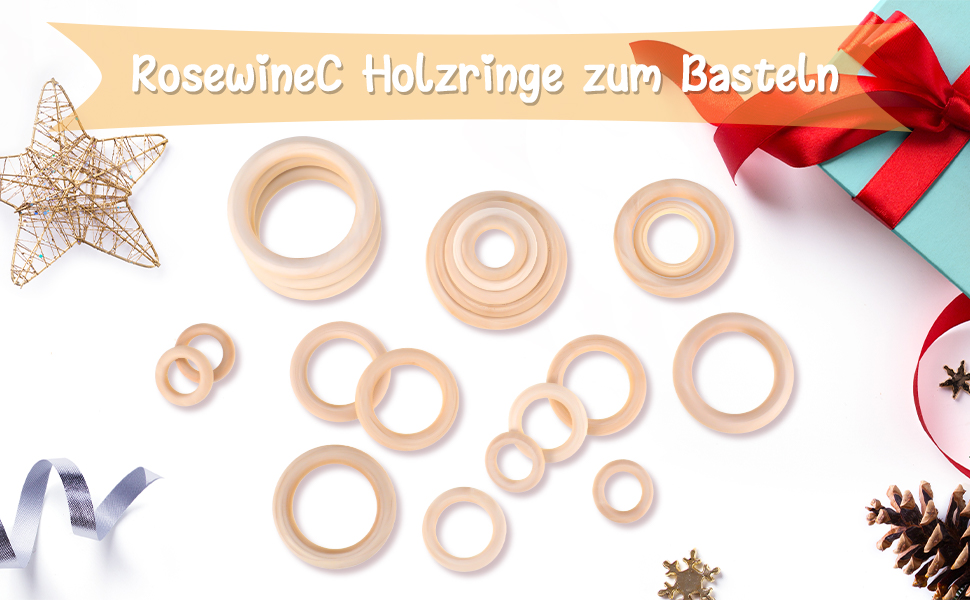 RosewineC Holzringe Zum Basteln DIY Handwerk