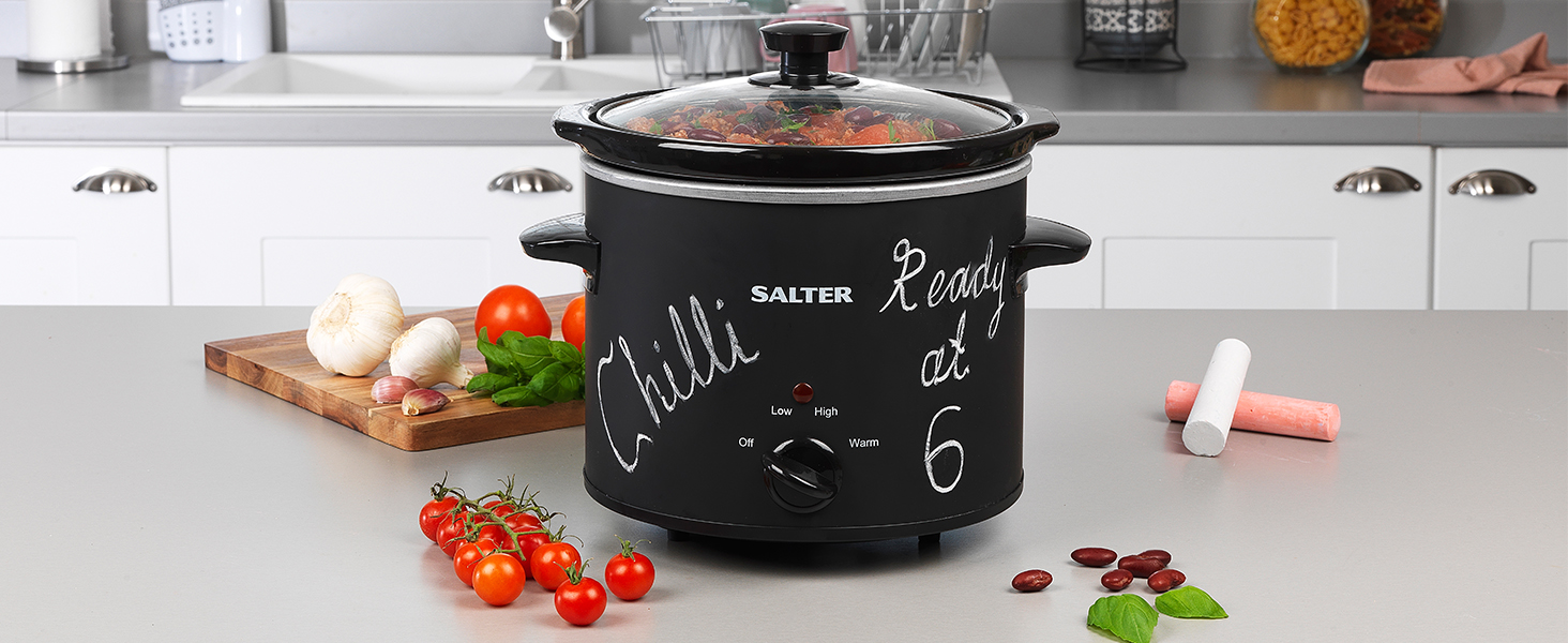 Salter EK2842 3.5L Chalkboard Slow Cooker Family Sized Electric