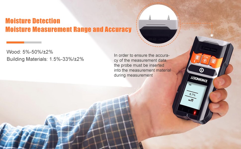 Détecteur Numérique De Construction 5 En 1, Scanner Mural ENGiNDOT, Détecteur De Métaux Pour Bois, Métal Et Lignes électriques, Détecteur De Montants à 6 Modes, Localisateur, Avec LCD - DMS05 13 1