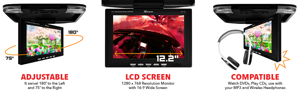 XO Vision GX2156B 12.2-Inch Wide Screen Overhead Monitor