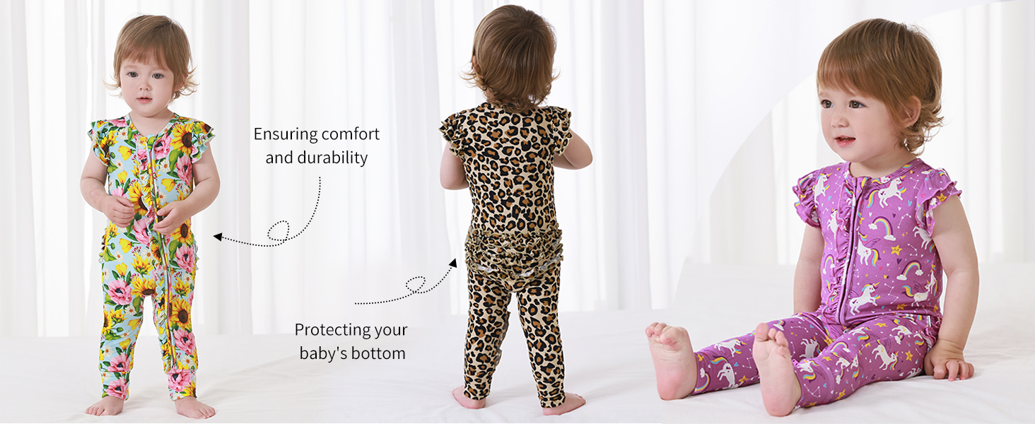 BambooBud Baby Boys Girls Romper Jumpsuits Play Footless