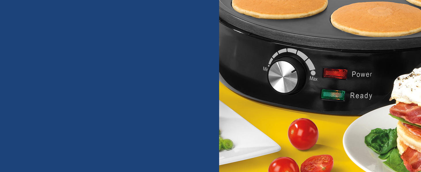 Giles & Posner EK4629 Flip & Stack Pancake Maker, NonStick Hot Plate