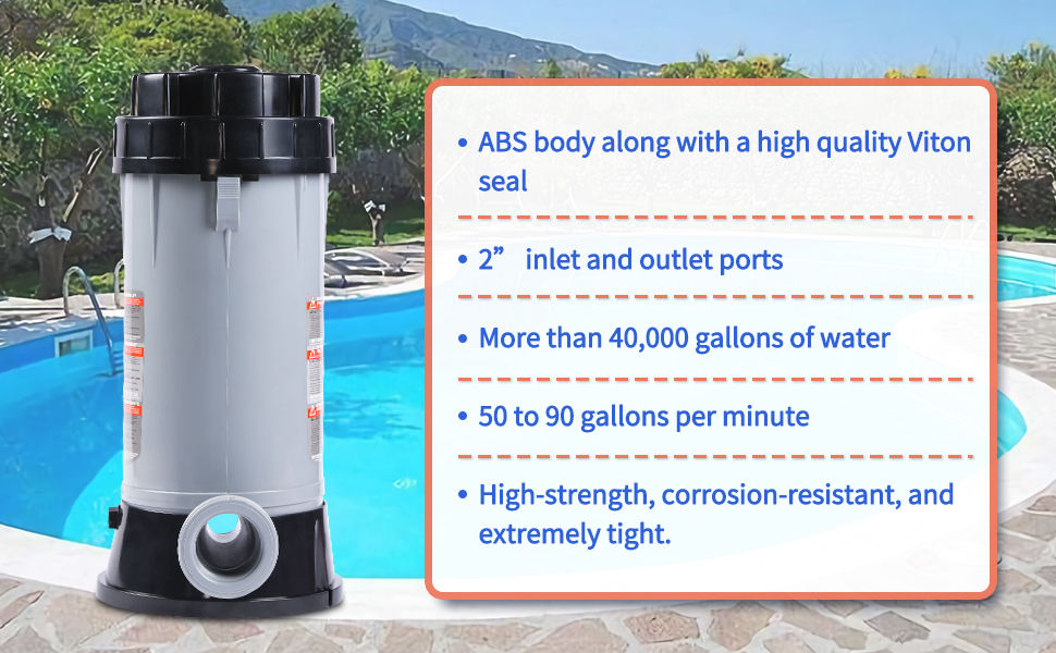 Updated CL200 inline Pool Automatic Chlorinator Feeder