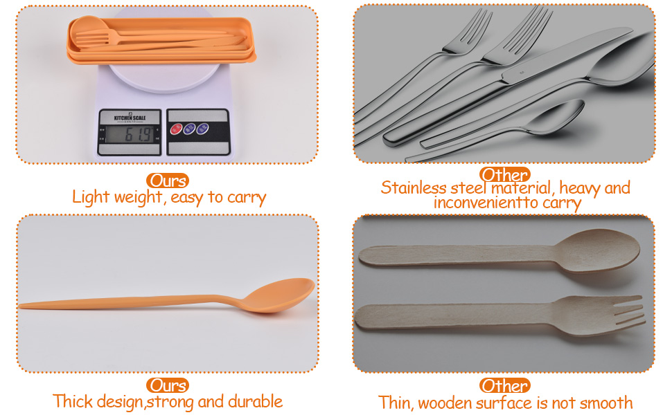 Travel Utensils with Case, Reusable Knives Chopsticks