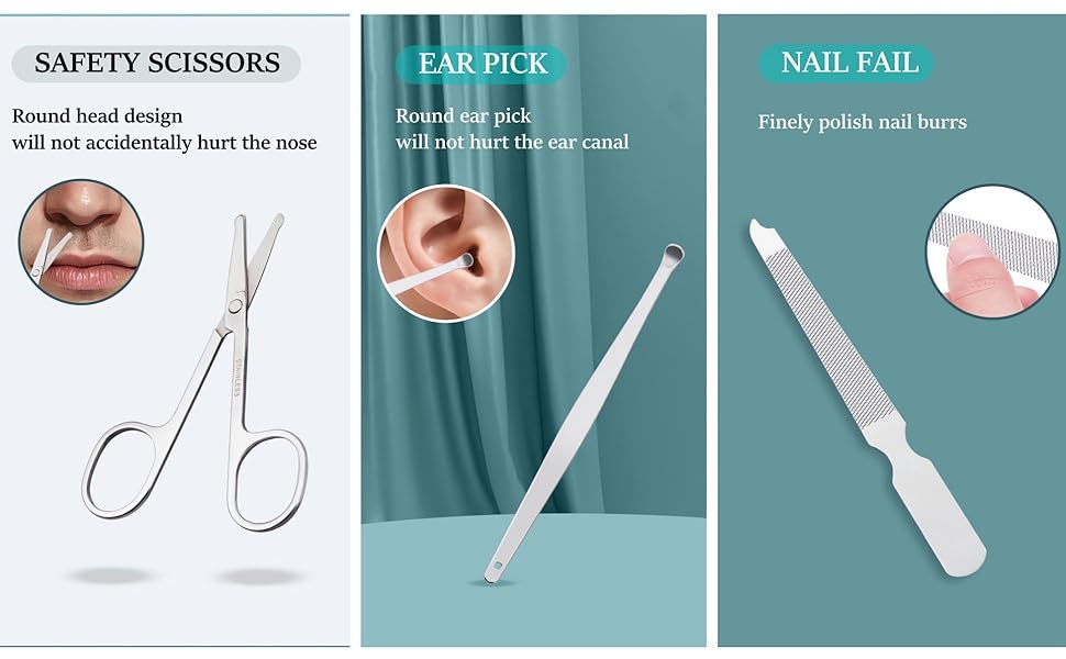 toe nail clippers eyebrow scissors glass nail file ingrown toenail removal kit car essentials