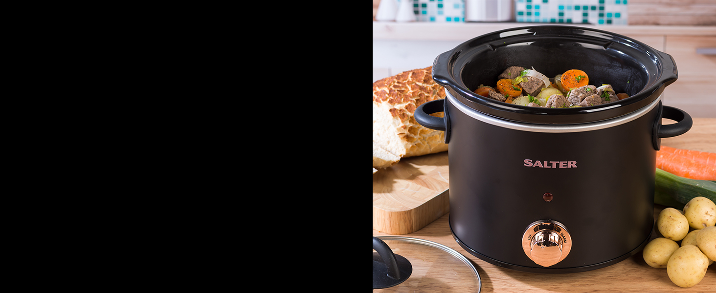 Salter EK2623RG Rose Gold Slow Cooker with Three Heat Settings, 3.5