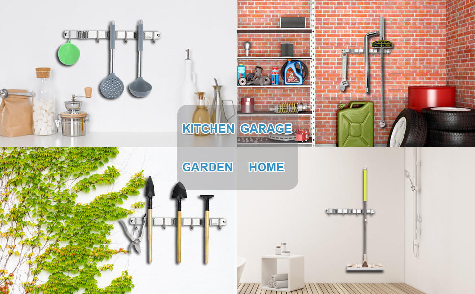 Nlmyt 2Pcs Stainless Steel Broom Holder Wall Mount, Broom